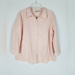 L.L. Bean Pink Striped Button Down Shirt